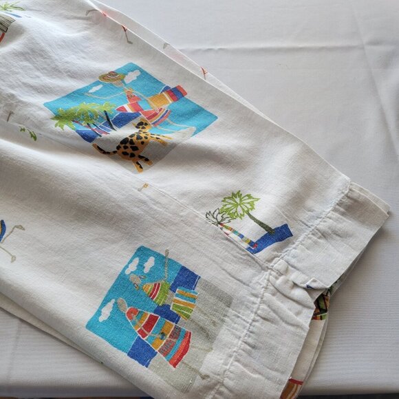 Marc Ware Hot Cotton Vintage Beach Graphic Print Linen Capri Pant (Size: 1X) - Picture 8 of 15